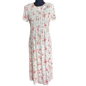 T & Company Short Sleeve Floral Midi Dress